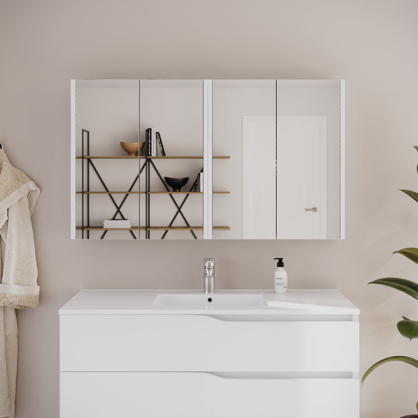 Ambiance armoire de toilette miroir MIRANO 120 cm blanc