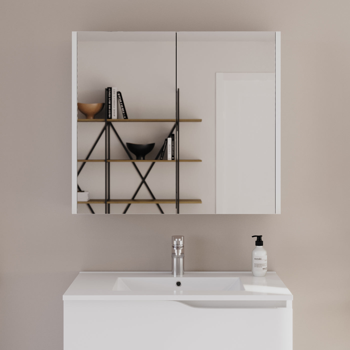 Armoire de toilette miroir MIRANO blanc