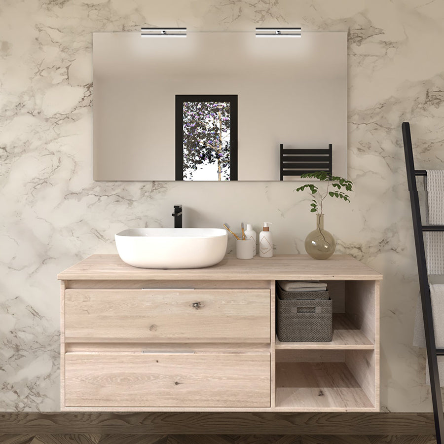 Meuble de salle de bain OLYMPE 120 cm cambrian vasque zeus miroir applique