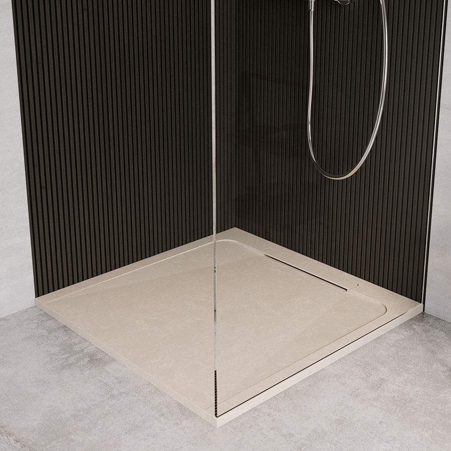 Receveur de douche en pierre naturelle extra plat à poser 70x70cm - ORIGINE