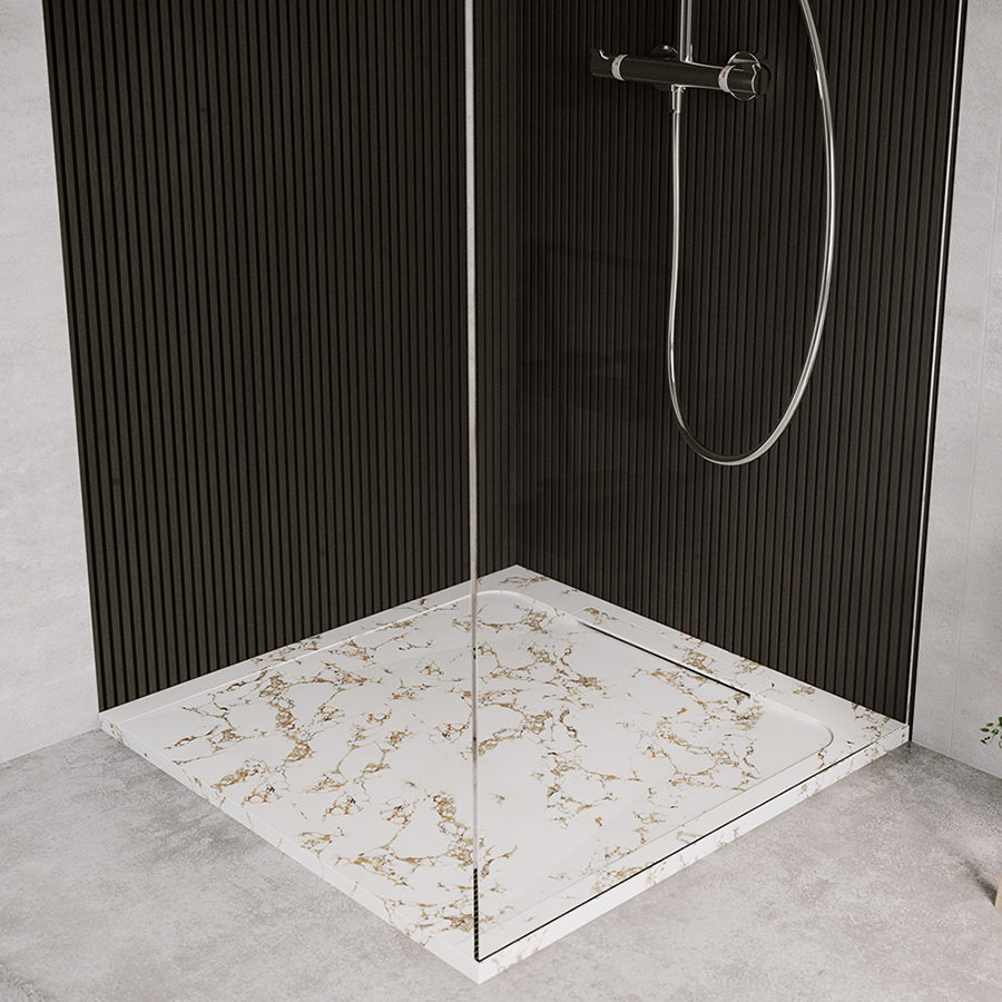 Receveur de douche en pierre naturelle extra plat à poser 70x70cm - ORIGINE