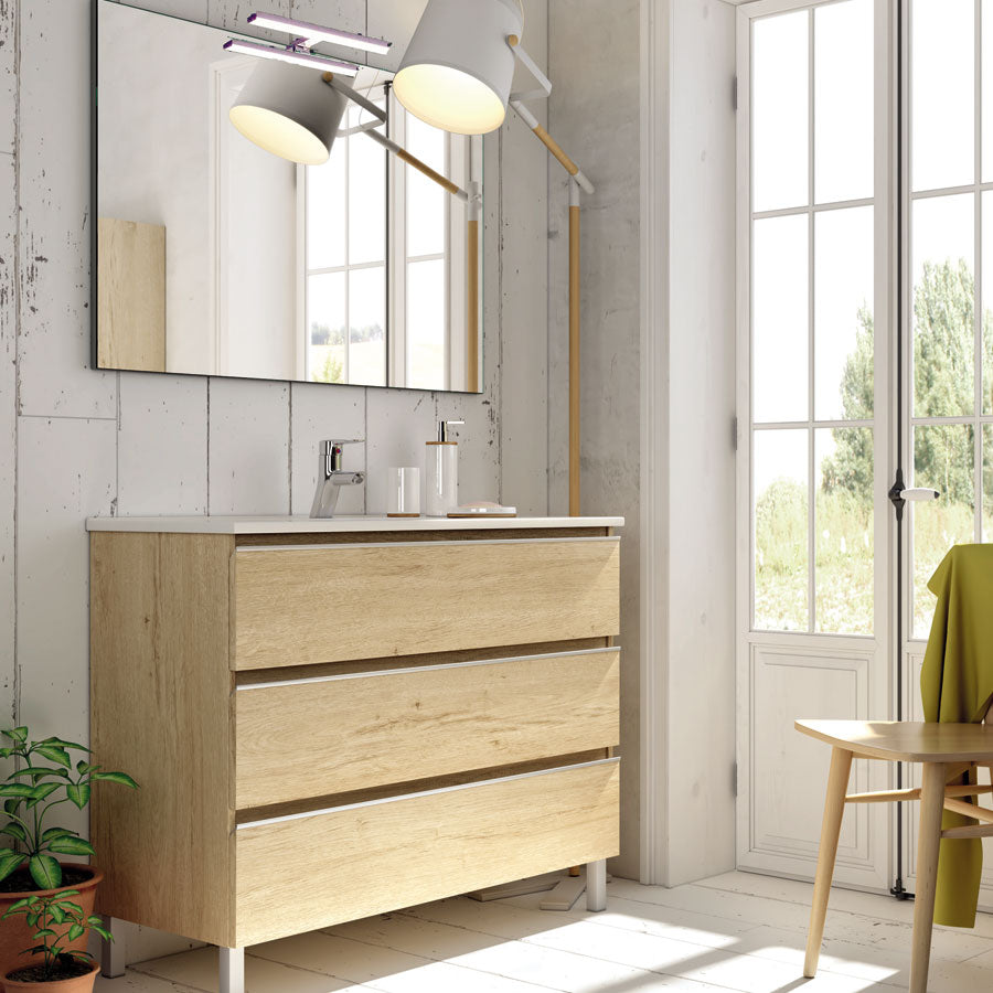 Meuble de salle de bain 70cm simple vasque - 3 tiroirs - PALMA