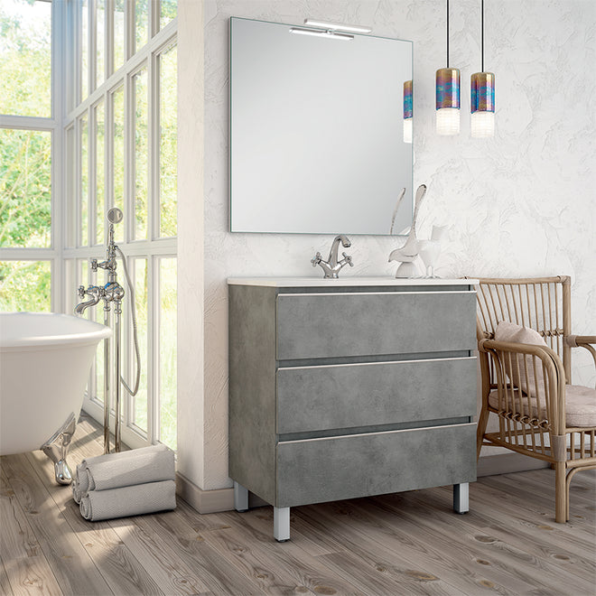 Meuble de salle de bain 70cm simple vasque - 3 tiroirs - PALMA