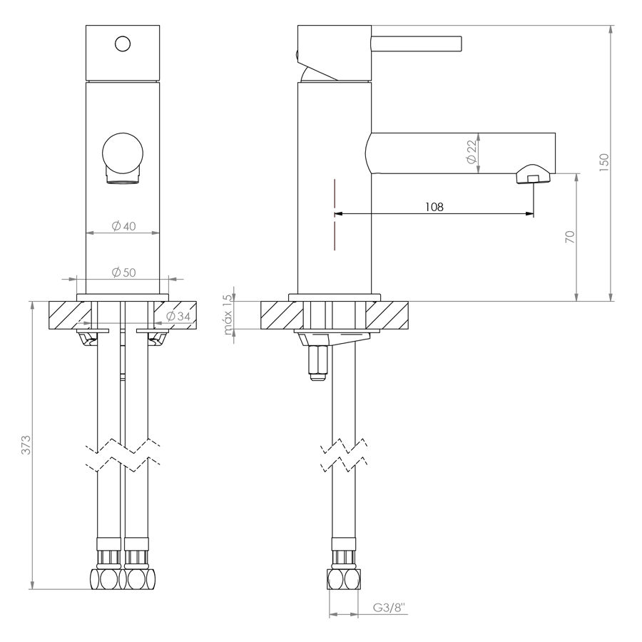 Mitigeur lavabo SIMAO - Chromé