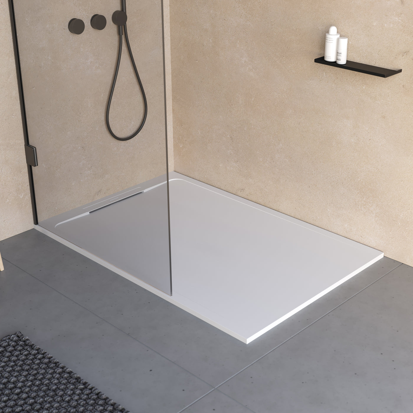Receveur de douche en pierre naturelle extra plat à poser 90x110cm - ORIGINE