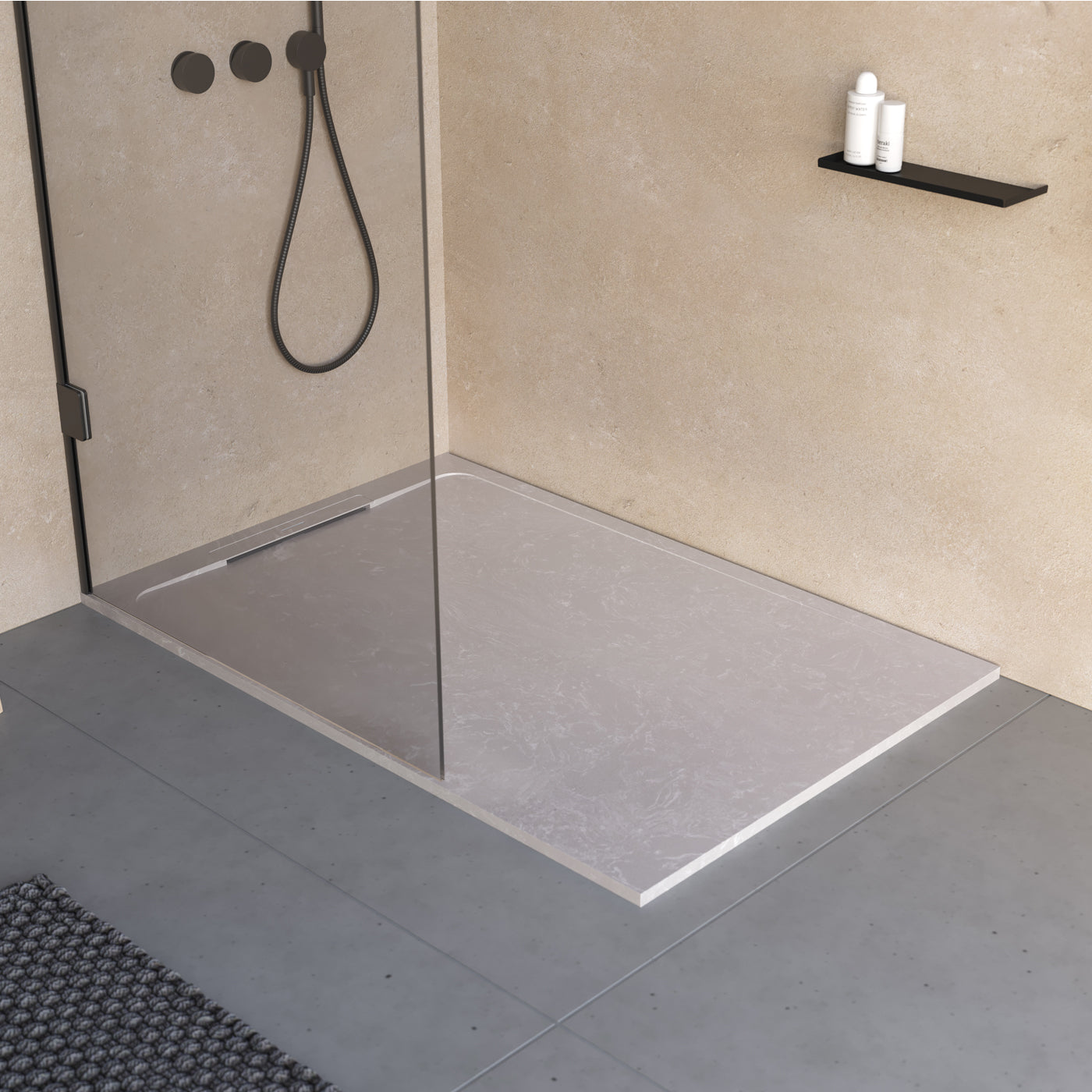 Receveur de douche en pierre naturelle extra plat à poser 80x190cm - ORIGINE