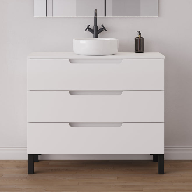 Meuble salle de bain RIZA 100cm blanc vasque ares