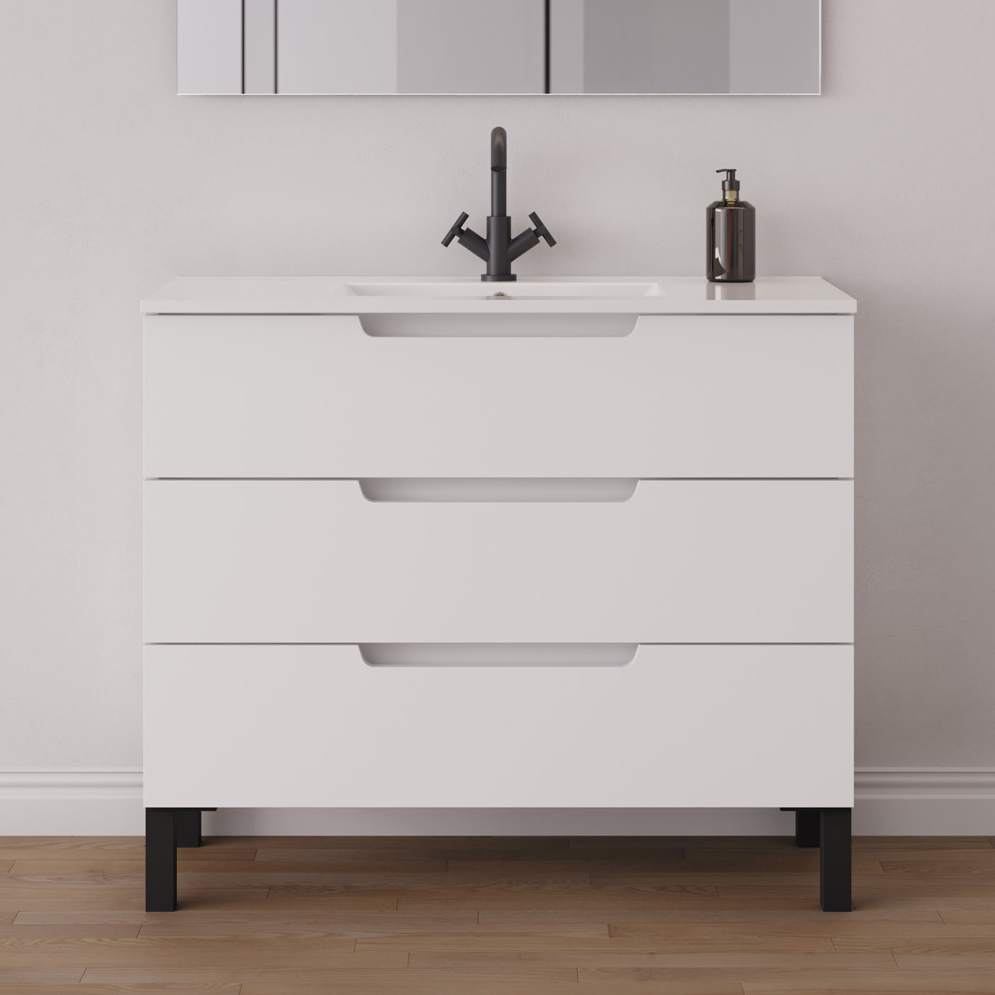 Meuble salle de bain RIZA 100cm blanc