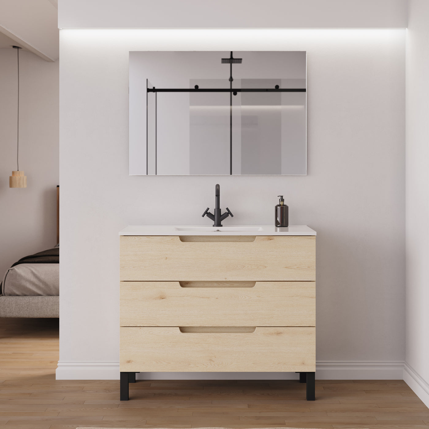 Ensemble Meuble salle de bain RIZA 100cm calima