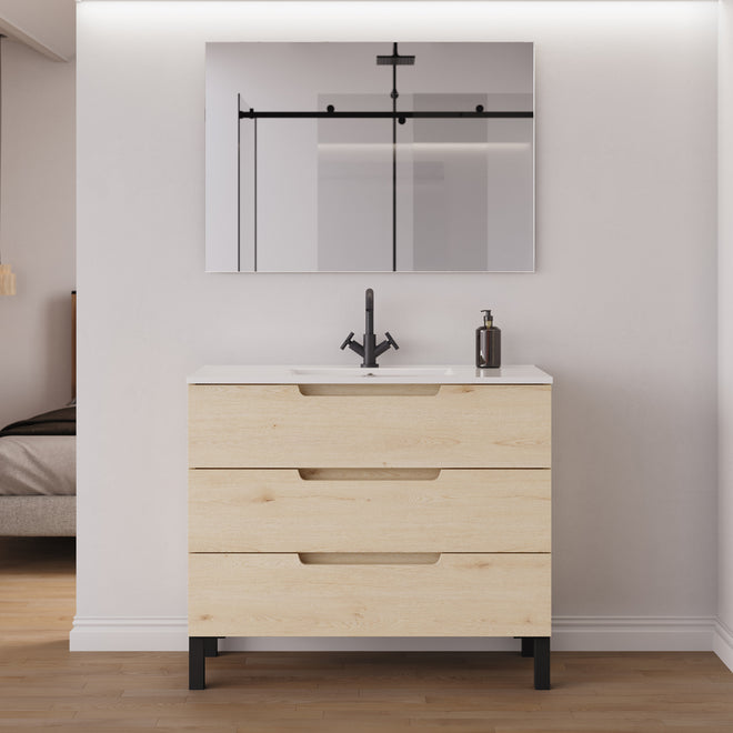 Meuble salle de bain RIZA 100cm calima miroir