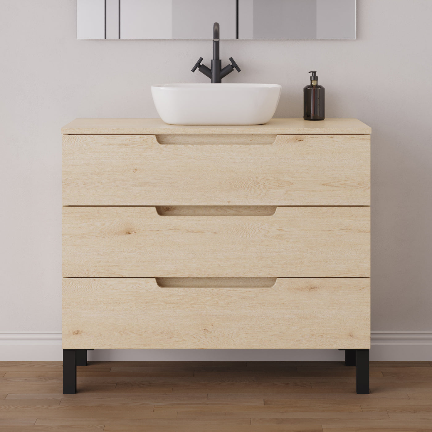 Meuble salle de bain RIZA 100cm calima vasque zeus