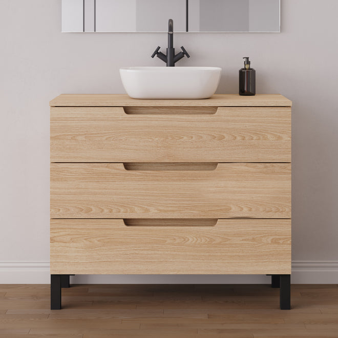 Meuble salle de bain RIZA 100cm roble era vasque zeus