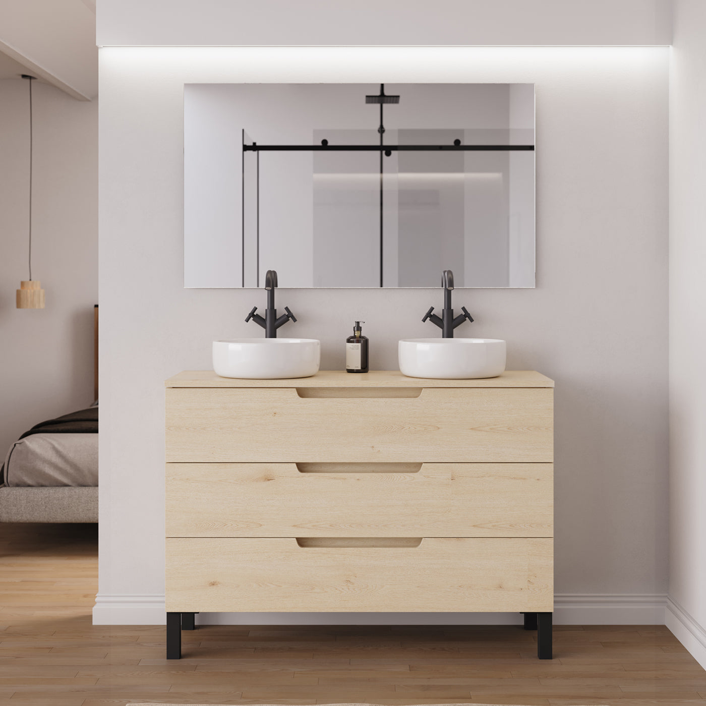 Ambiance Meuble salle de bain RIZA 120cm calima double vasque ares