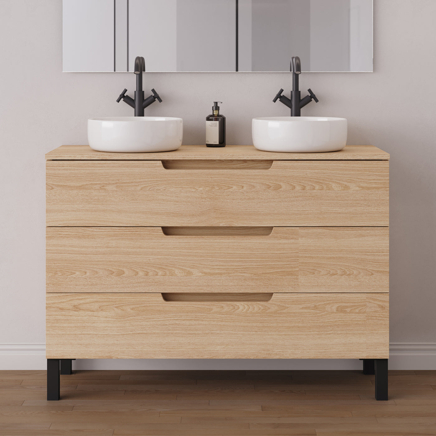 Meuble salle de bain RIZA 120cm roble era double vasque ares