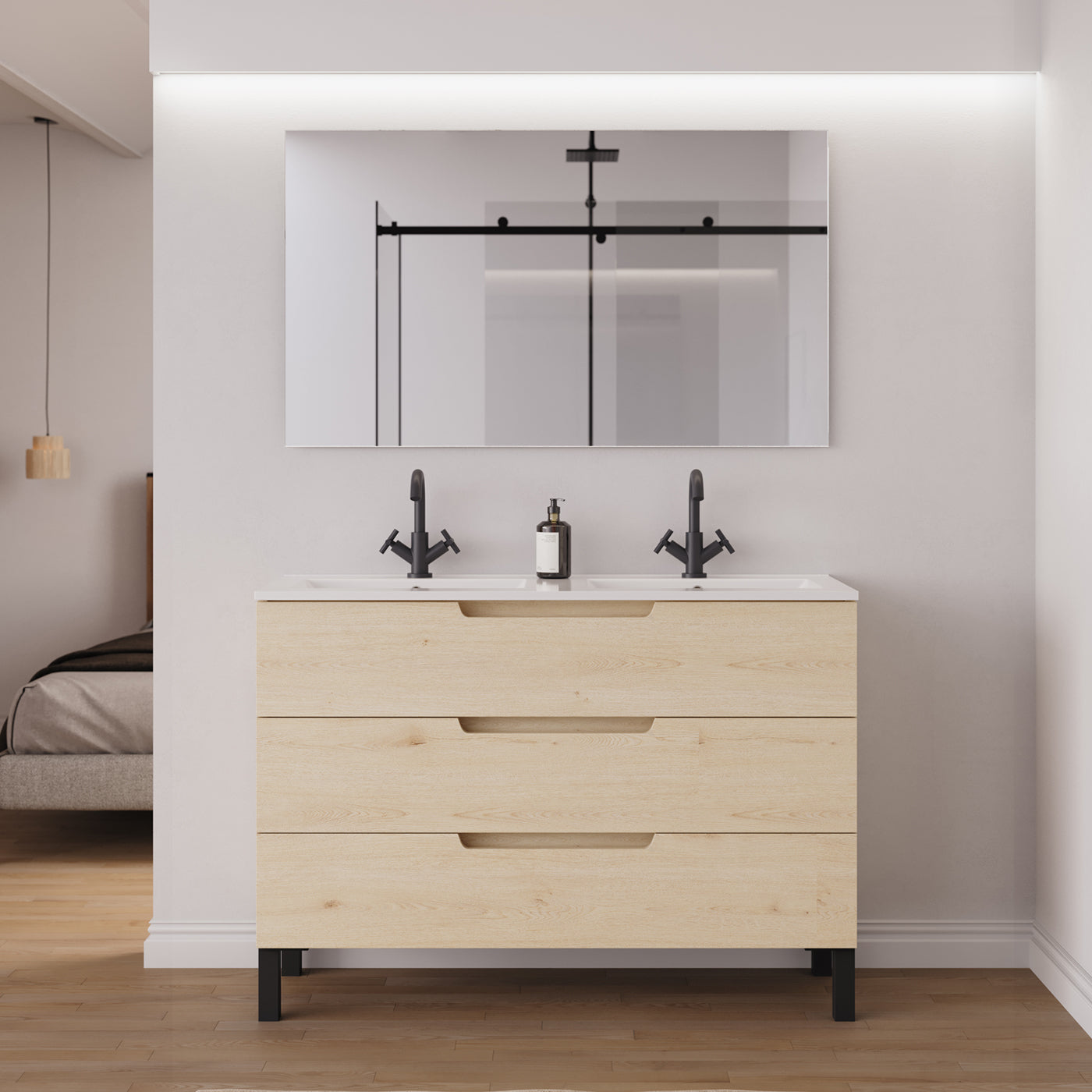 Ambiance Meuble salle de bain RIZA 120cm calima double vasque