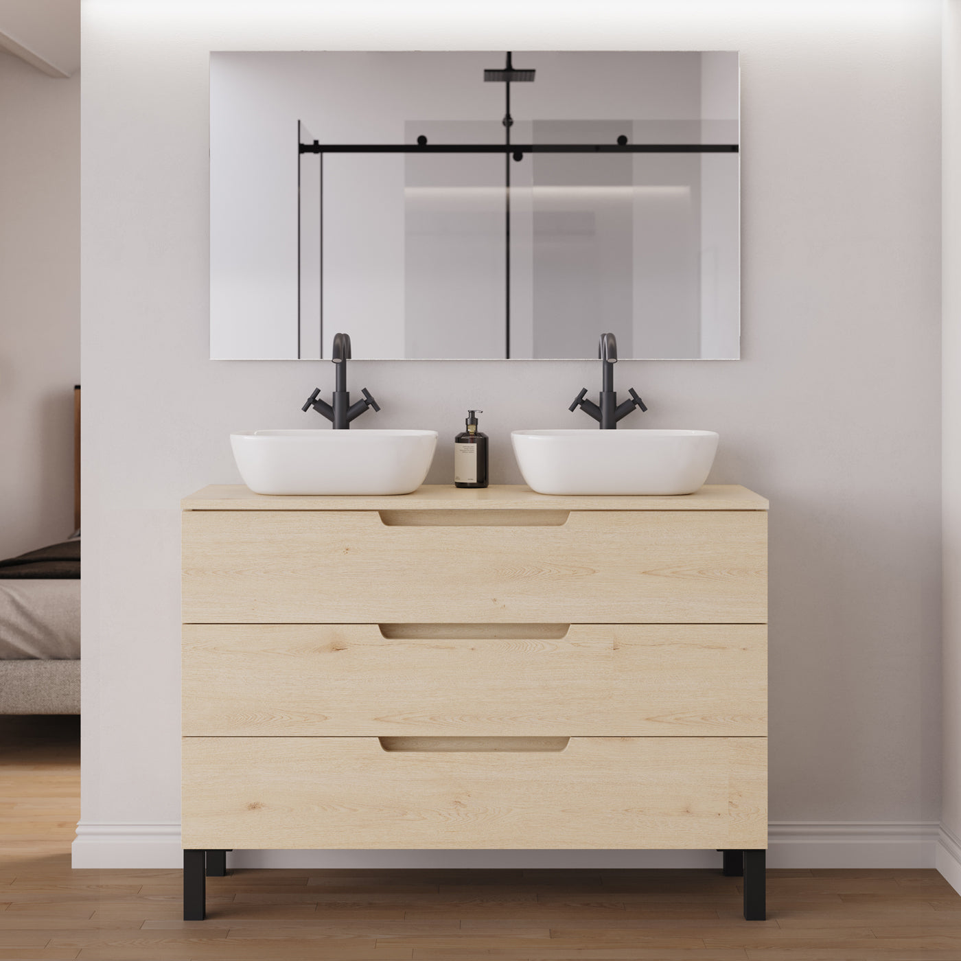 Ambiance Meuble salle de bain RIZA 120cm calima double vasque zeus