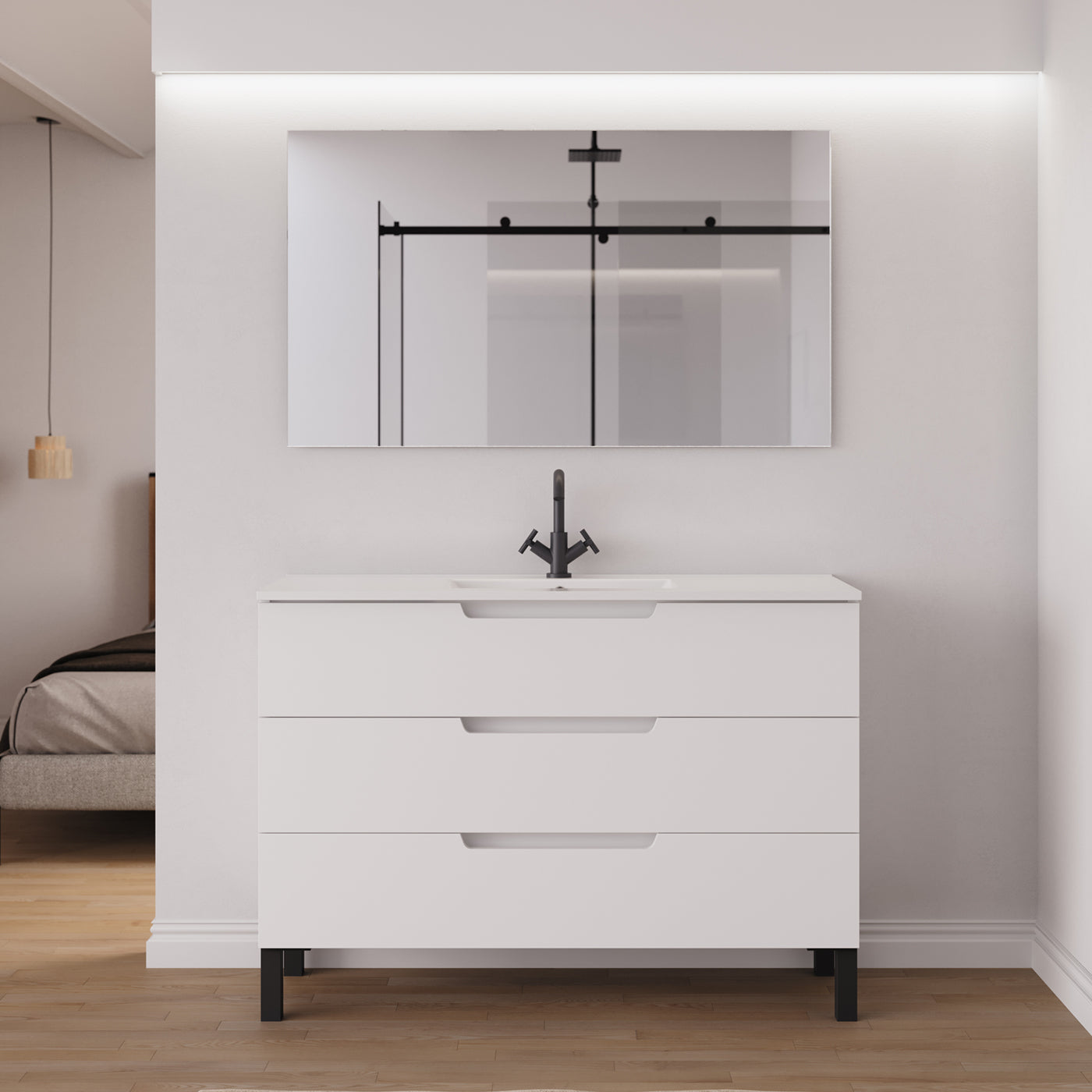 Ambiance Meuble salle de bain RIZA 120cm blanc