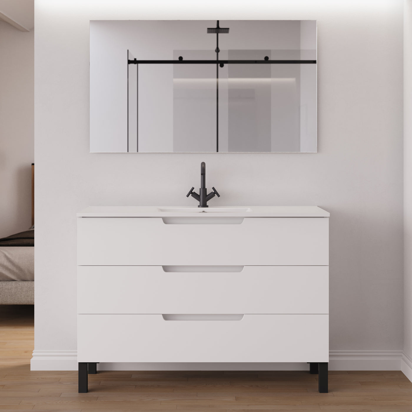 Ensemble Meuble salle de bain RIZA 120cm blanc