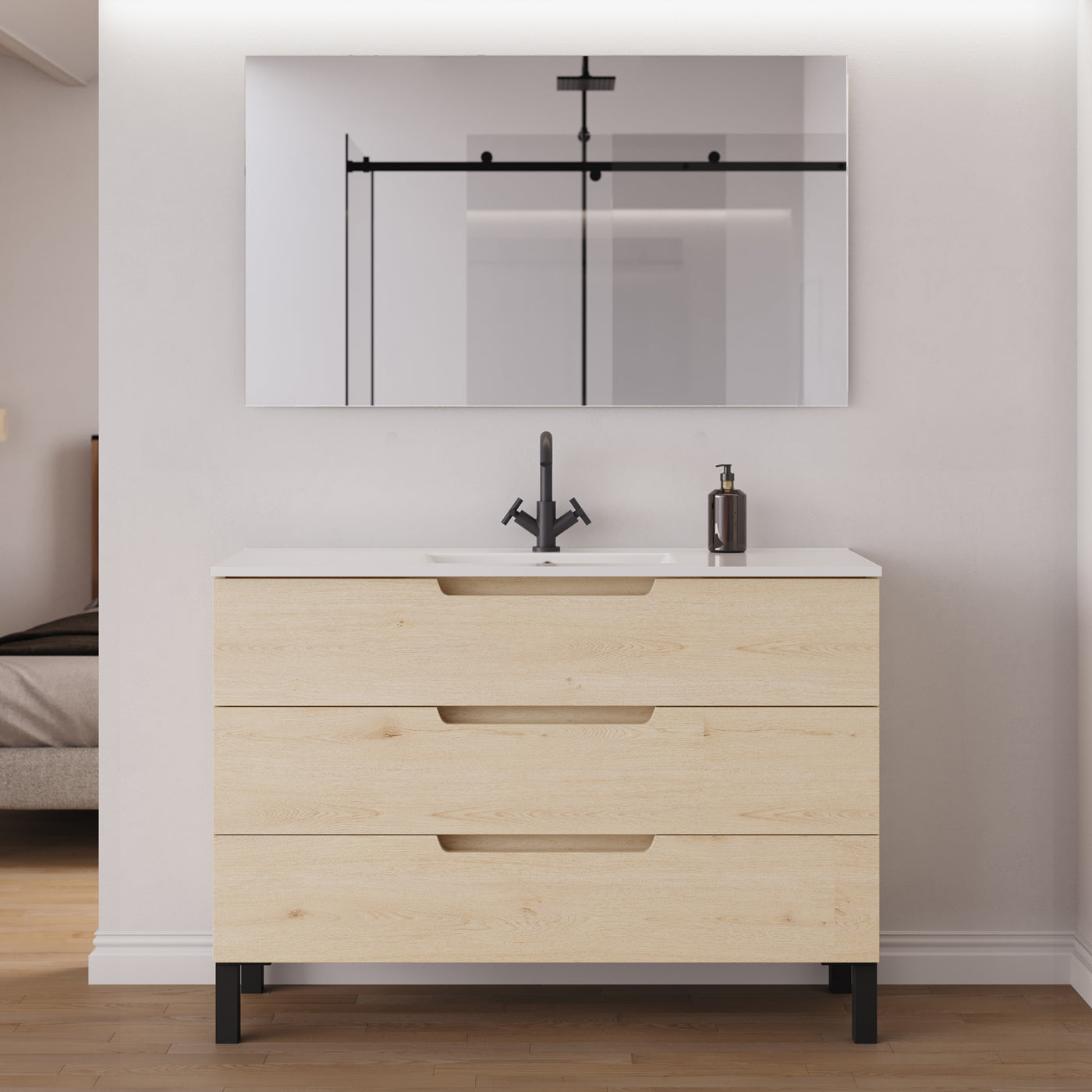 Meuble salle de bain RIZA 120cm calima miroir
