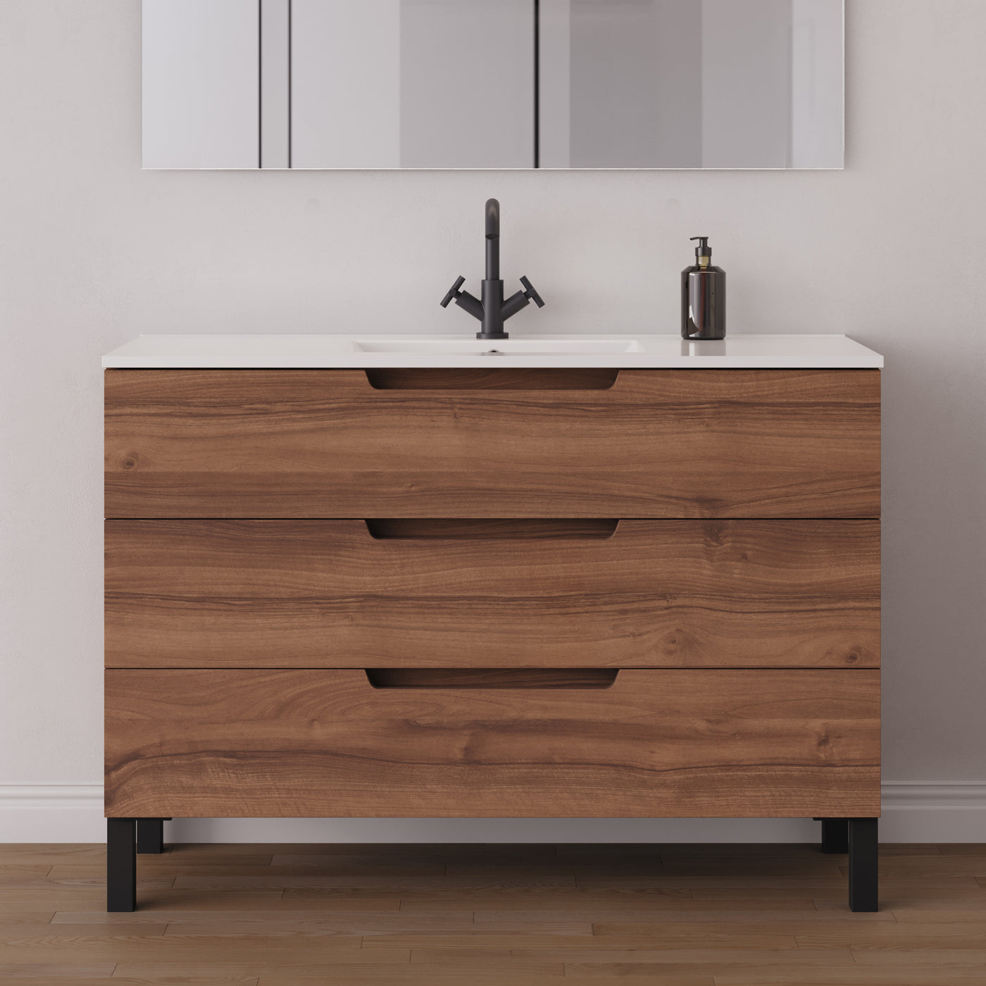 Meuble salle de bain RIZA 120cm noyer