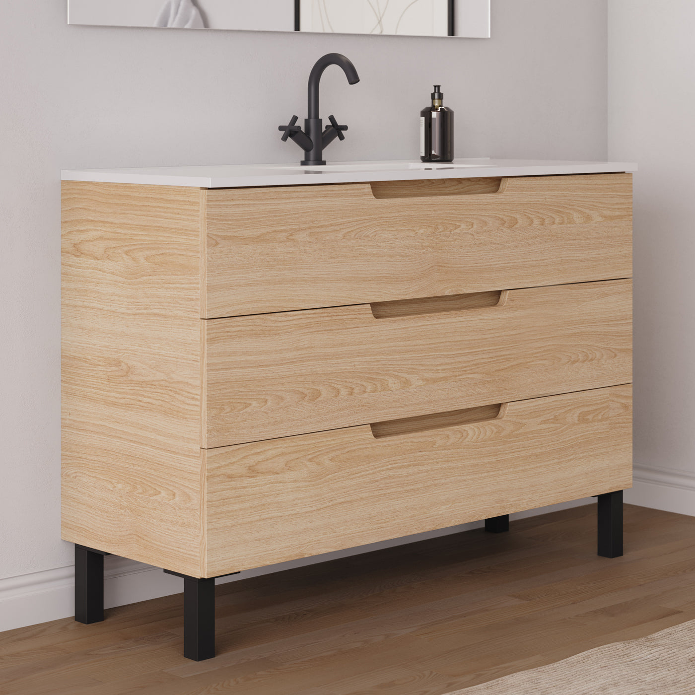 Meuble salle de bain RIZA 120cm roble era vue profil