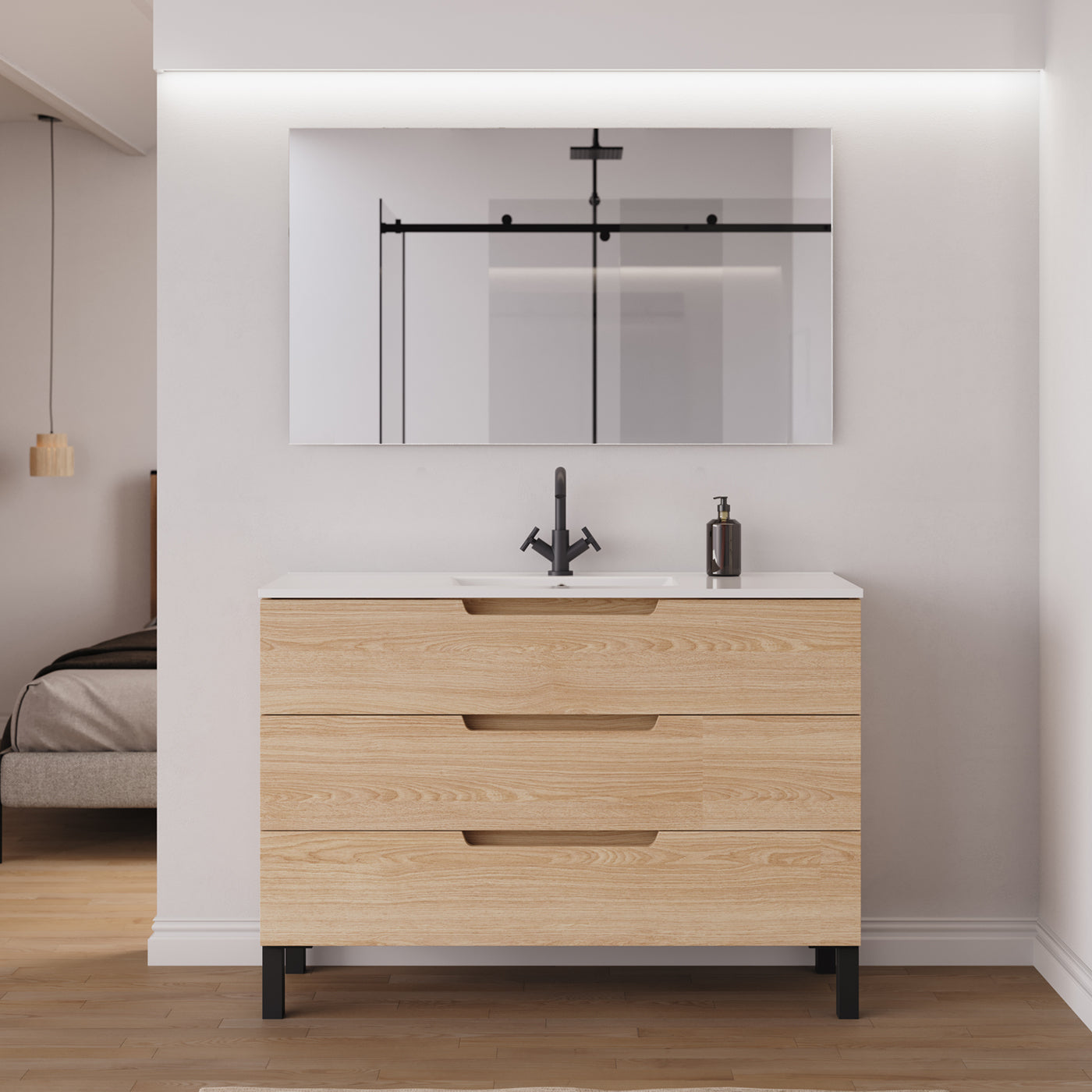 Ensemble Meuble salle de bain RIZA 120cm roble era