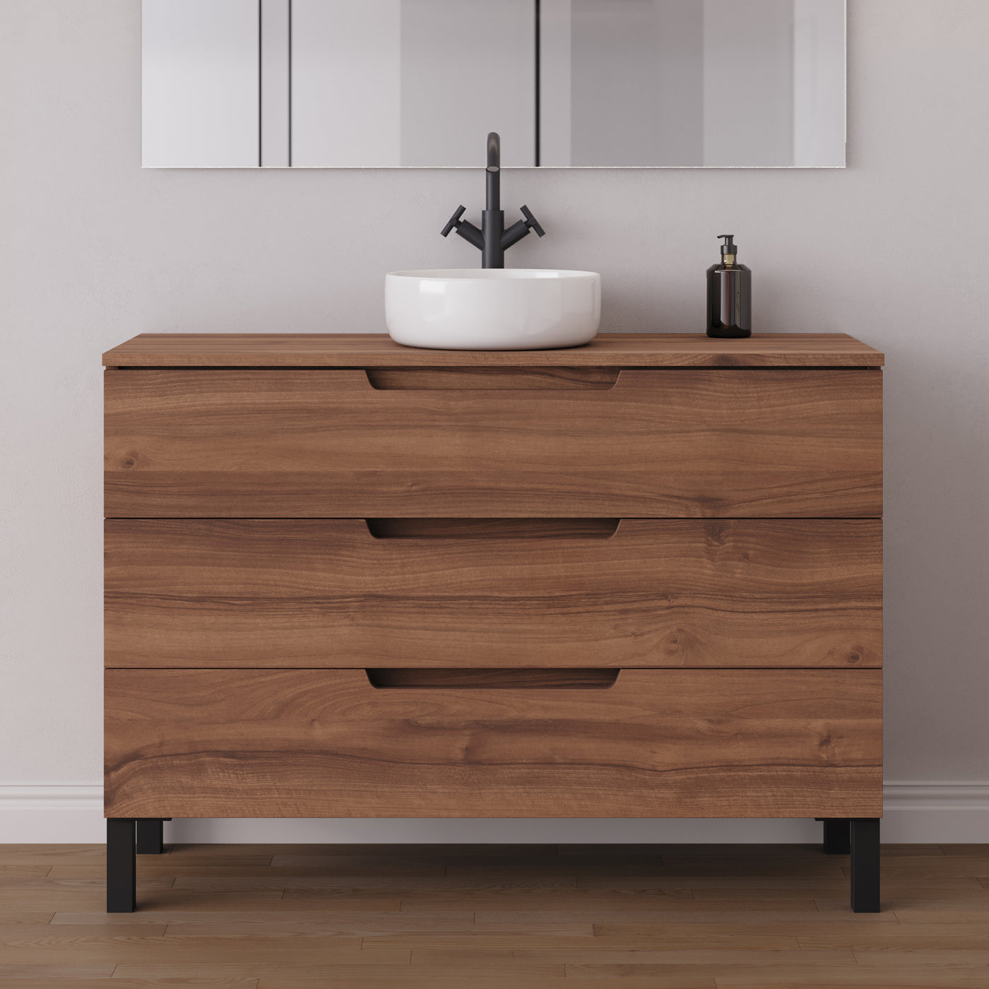 Meuble salle de bain RIZA 120cm noyer vasque ares