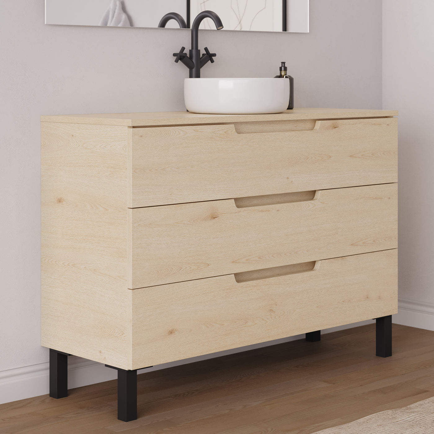 Meuble salle de bain RIZA 120cm calima vasque ares vue profil