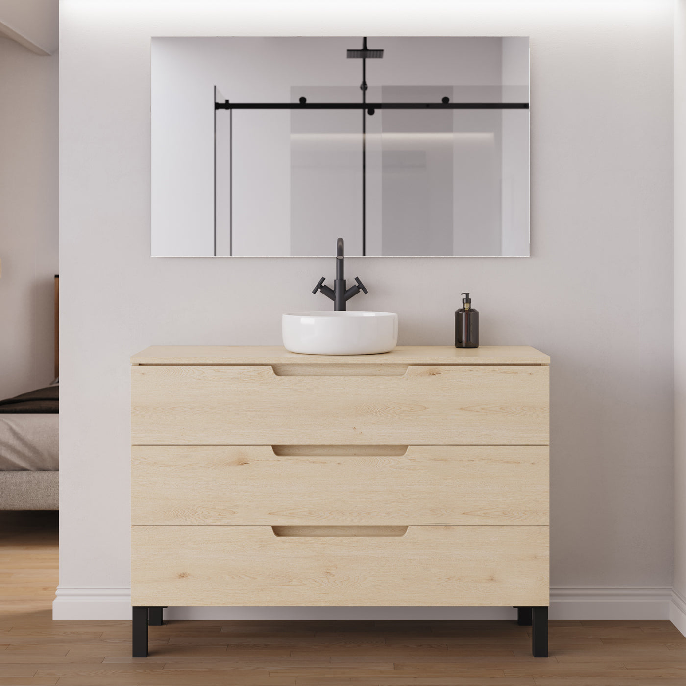 Meuble salle de bain RIZA 120cm calima vasque ares miroir