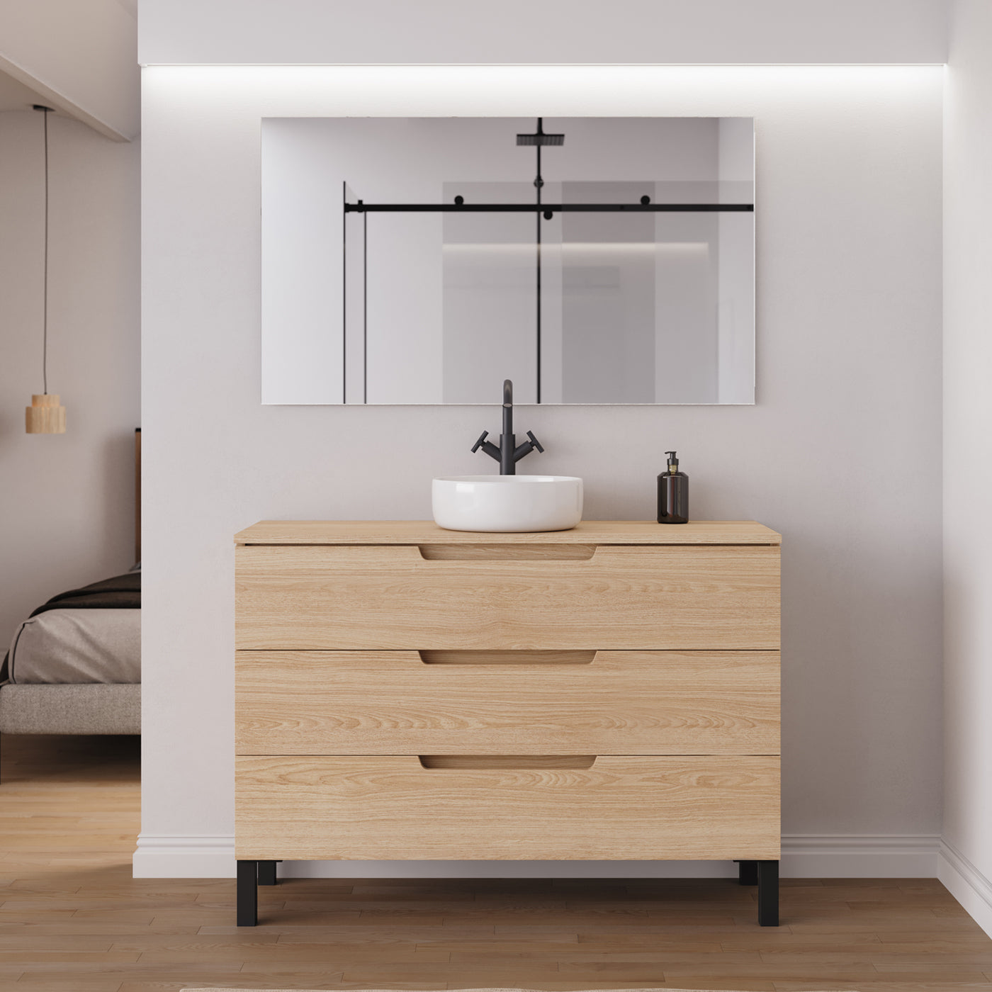 Ambiance meuble salle de bain RIZA 120cm roble era vasque ares