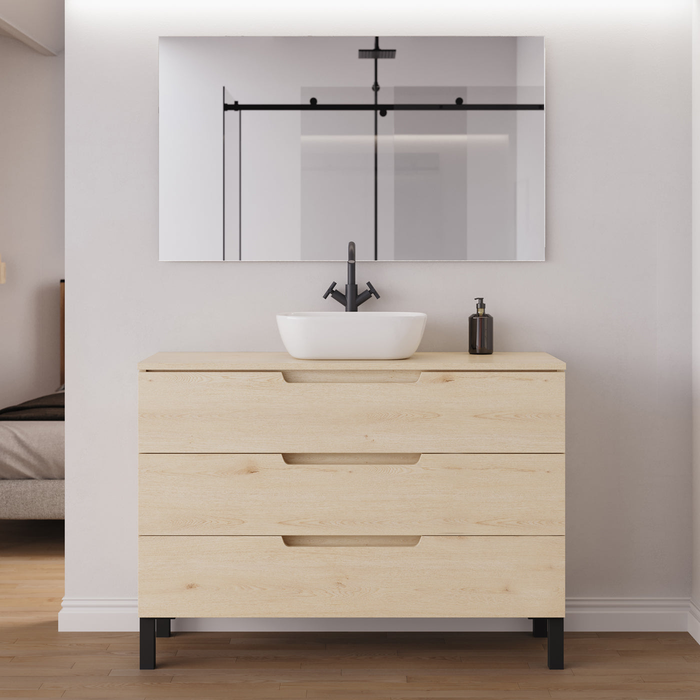 Meuble salle de bain RIZA 120cm calima vasque zeus miroir