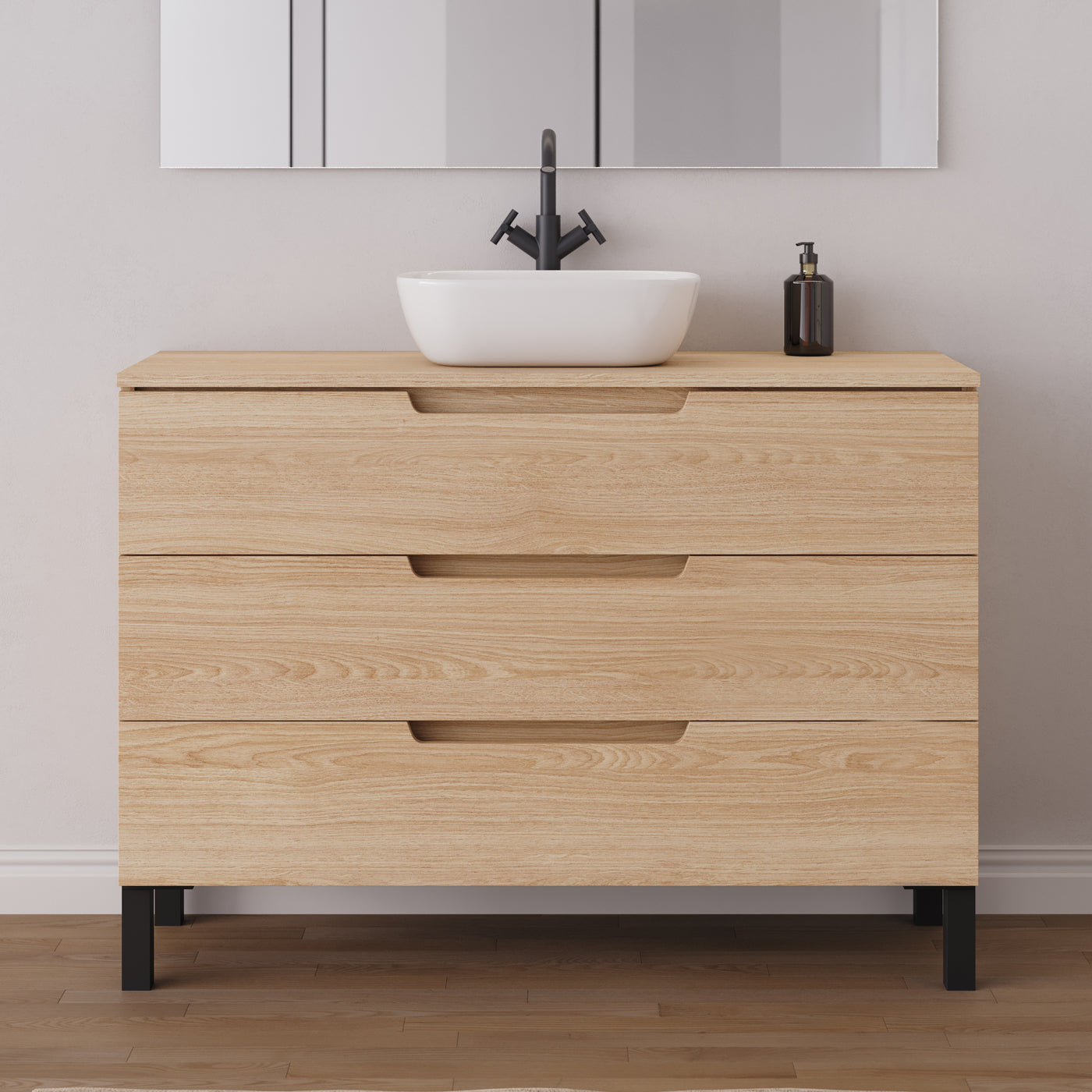 Meuble salle de bain RIZA 120cm roble era vasque zeus