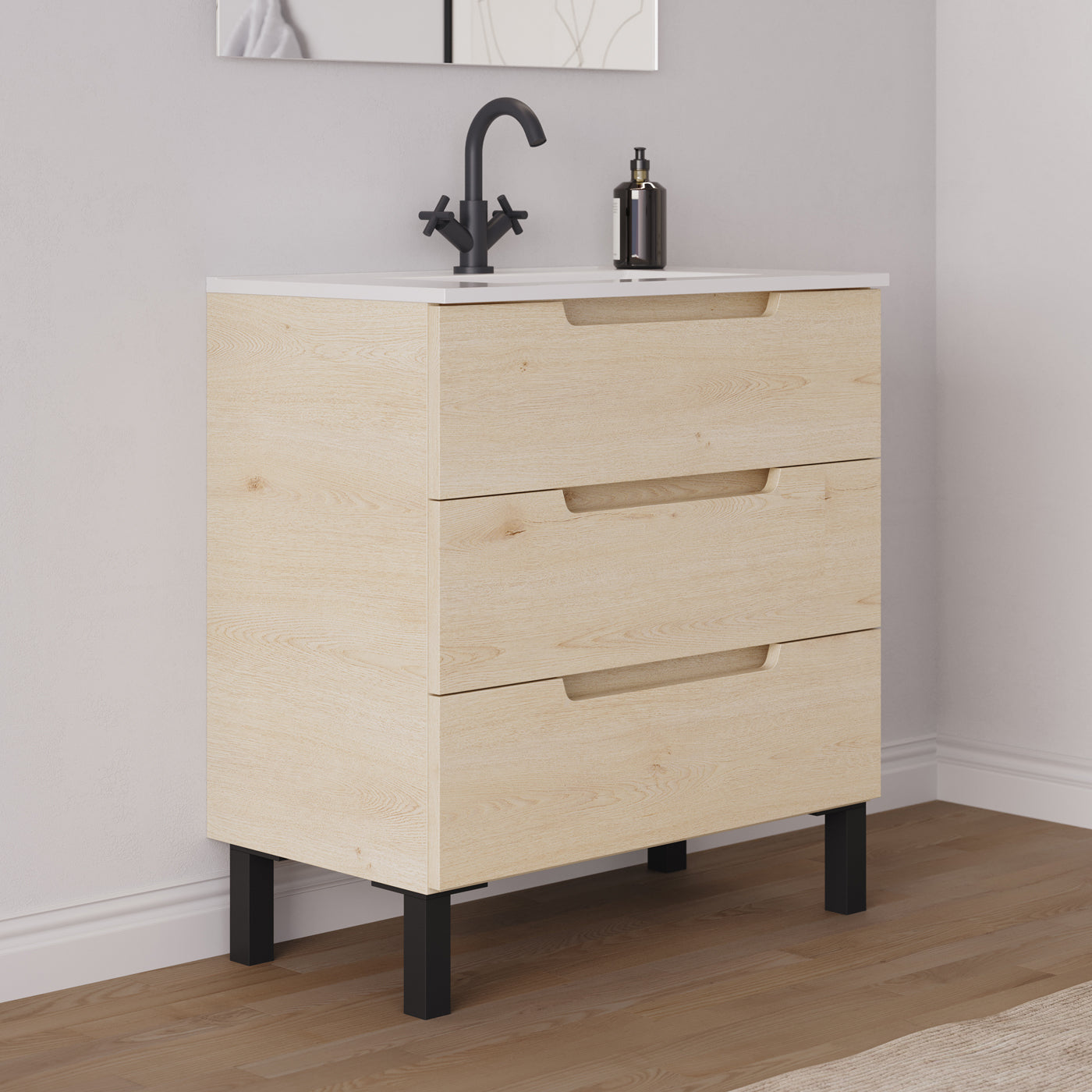 Meuble salle de bain RIZA 80cm calima vue profil
