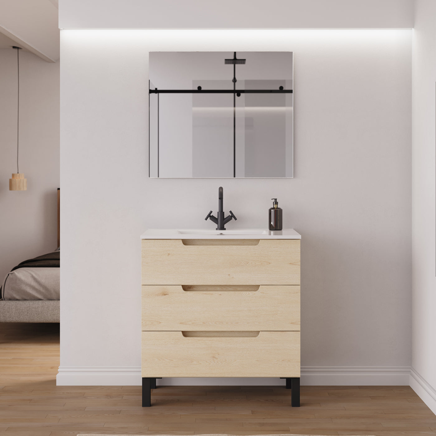 Ensemble Meuble salle de bain RIZA 80cm calima