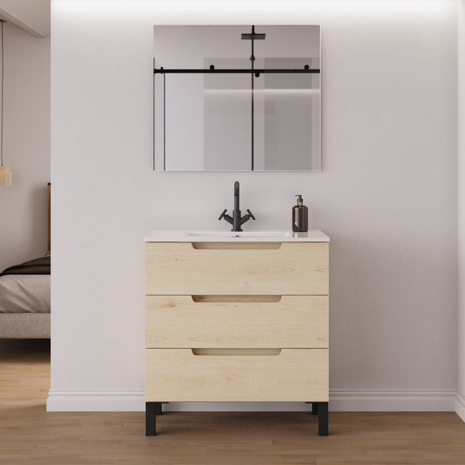 Meuble salle de bain RIZA 80cm calima miroir