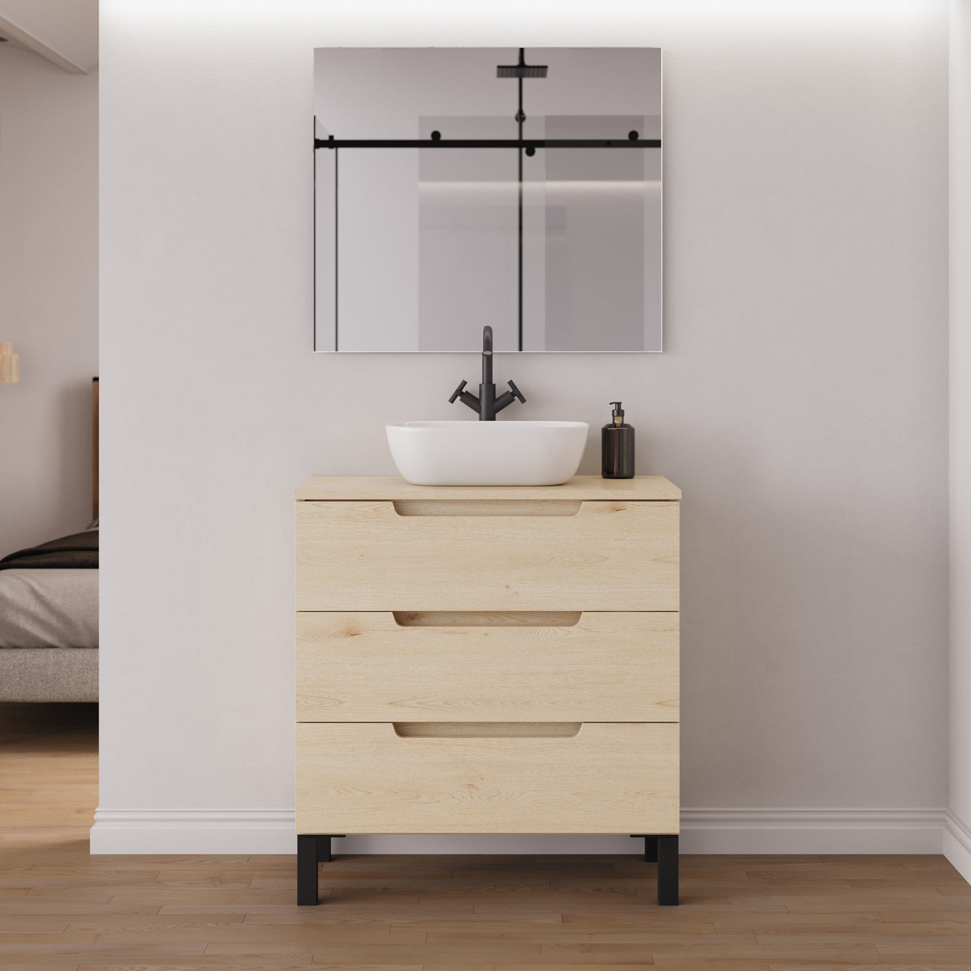Ambiance meuble salle de bain RIZA 80cm calima vasque zeus