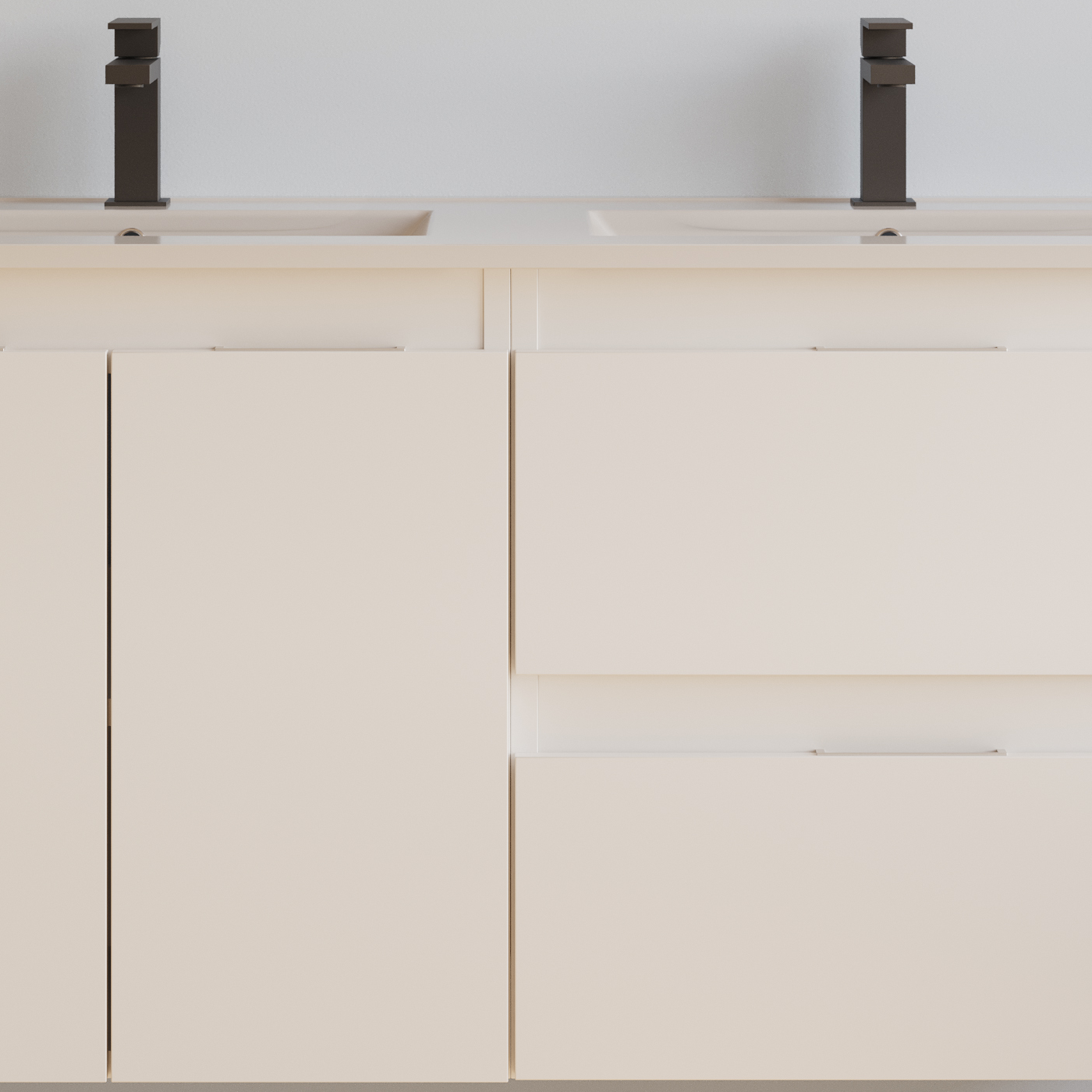 Meuble de salle de bain 120cm double vasque - 2 portes et 2 tiroirs - sans miroir - ROSIE