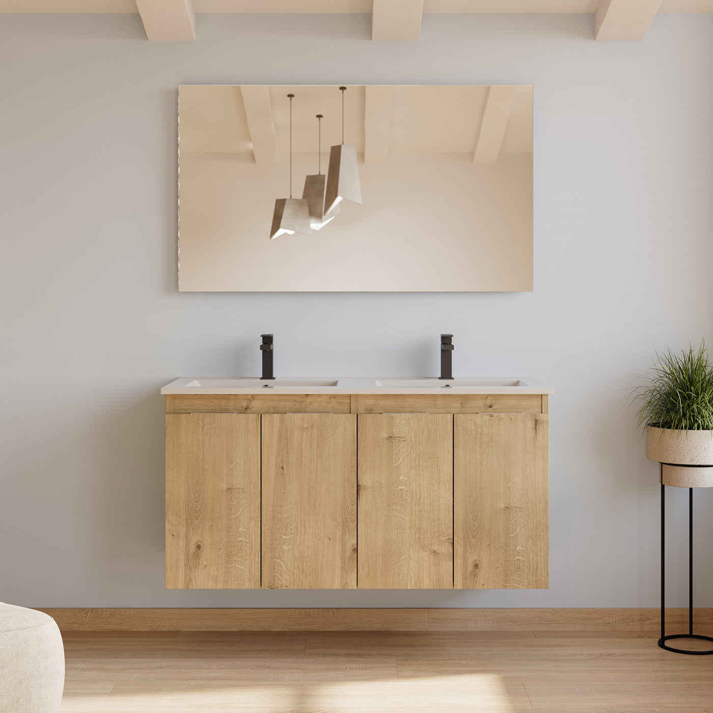 Meuble de salle de bain Rosie 120 cm roble scene