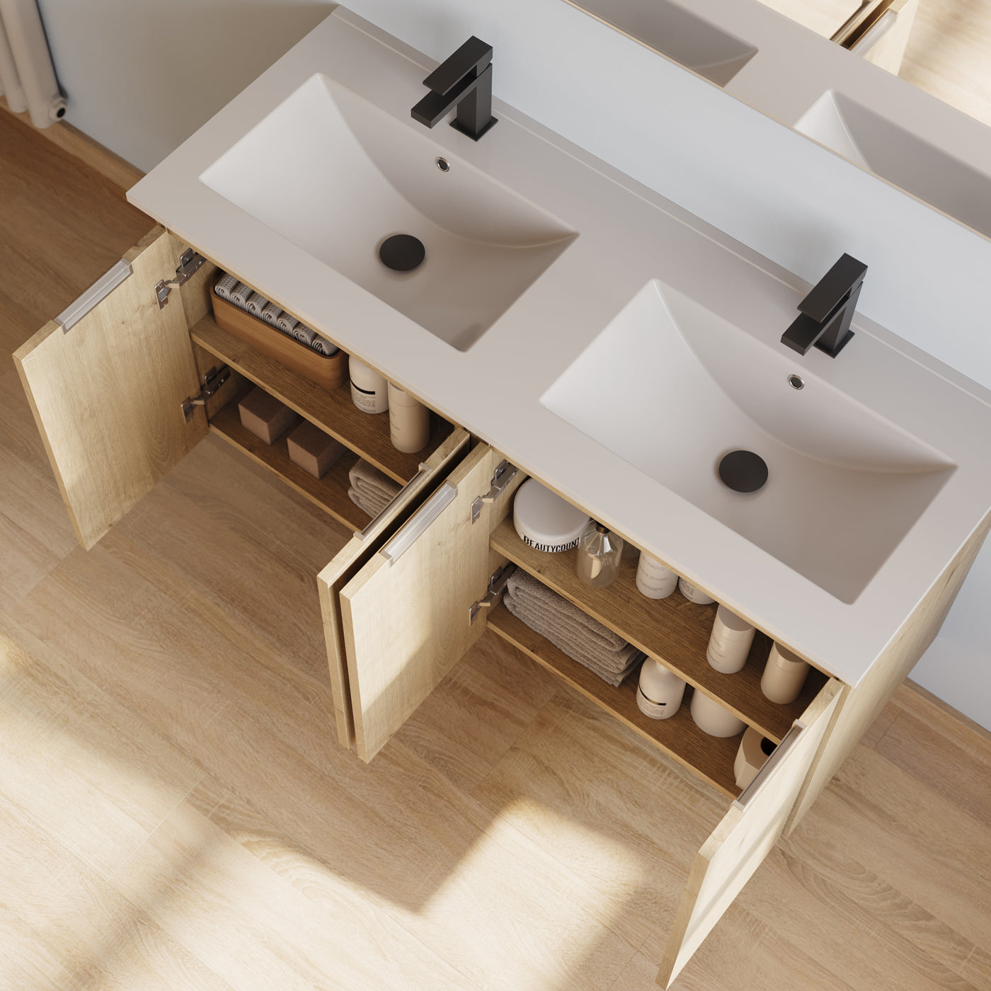 Meuble de salle de bain Rosie 120 cm roble vue de dessus