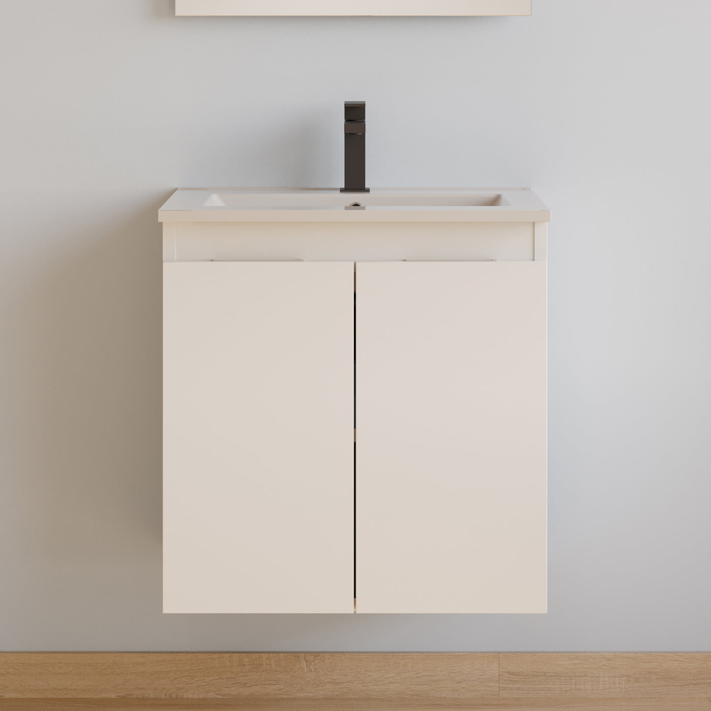 Meuble de salle de bain 60cm simple vasque - 2 portes - ROSIE