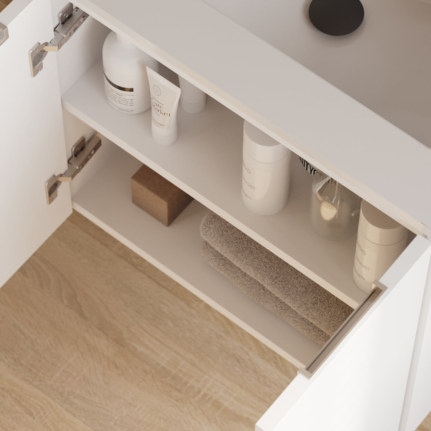 Meuble de salle de bain 60cm simple vasque - 2 portes - ROSIE