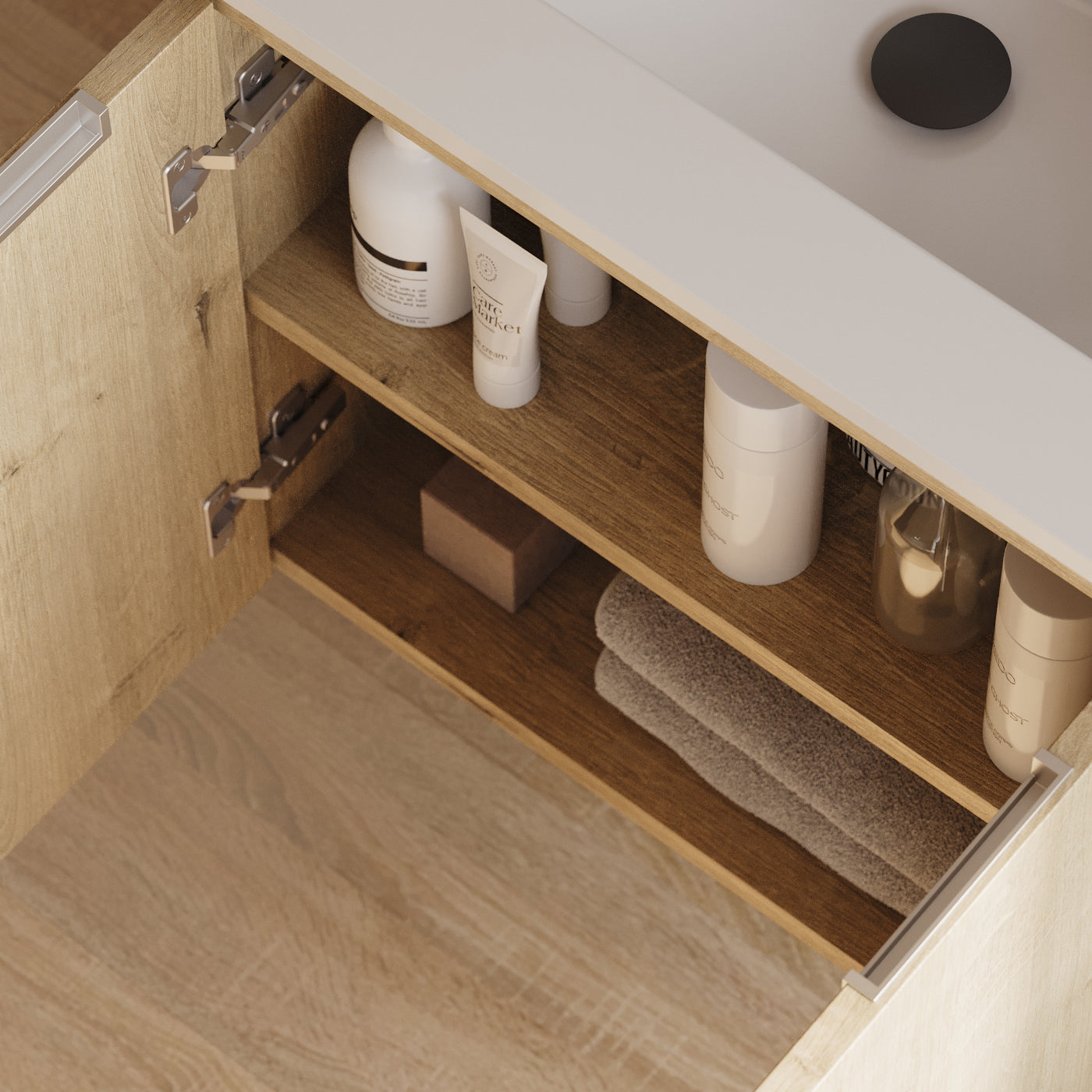 Meuble de salle de bain 60cm simple vasque - 2 portes - ROSIE
