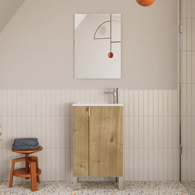 Meuble lave-mains 50 x 33 cm avec miroir - RUBEN