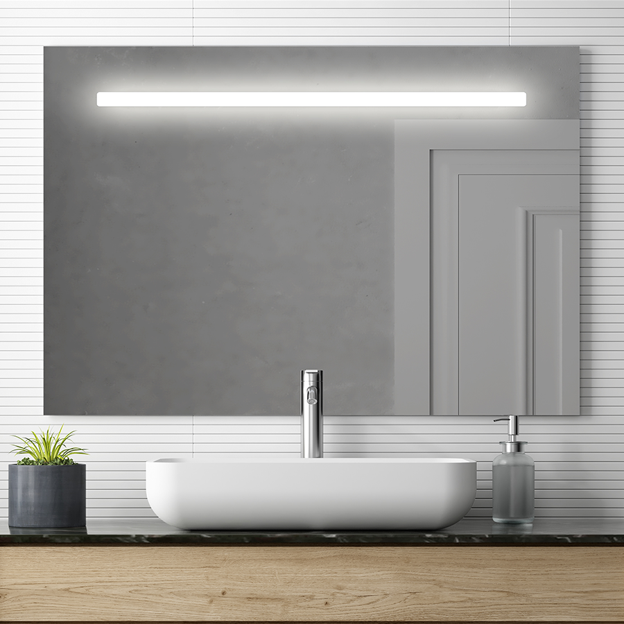 Miroir éclairage LED de salle de bain STAM avec interrupteur tactile - 100x80cm