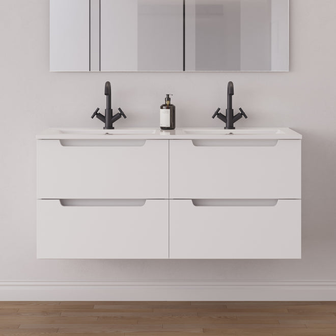 Meuble salle de bain SONRIZA 120cm blanc double vasque