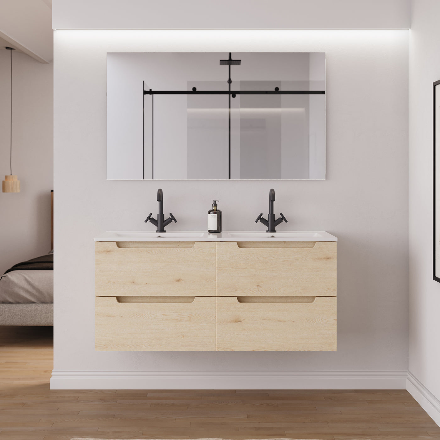 Ambiance Meuble salle de bain SONRIZA 120cm calima double vasque