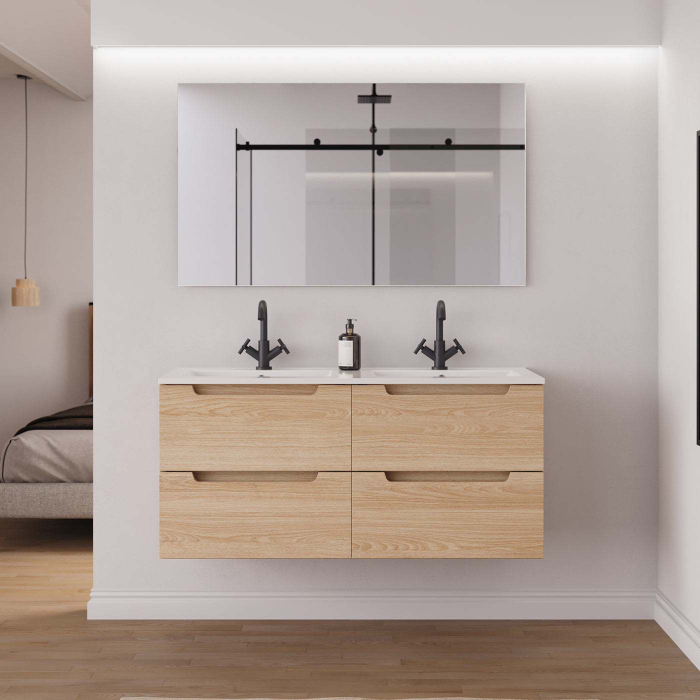 Ambiance Meuble salle de bain SONRIZA 120cm roble era double vasque