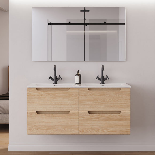 Meuble salle de bain SONRIZA 120cm roble era double vasque miroir