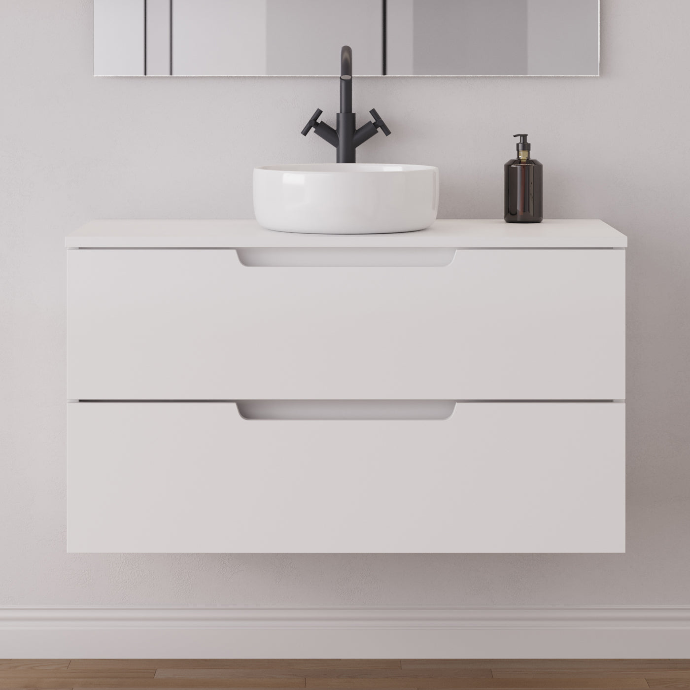 Meuble salle de bain SONRIZA 100cm blanc vasque ares