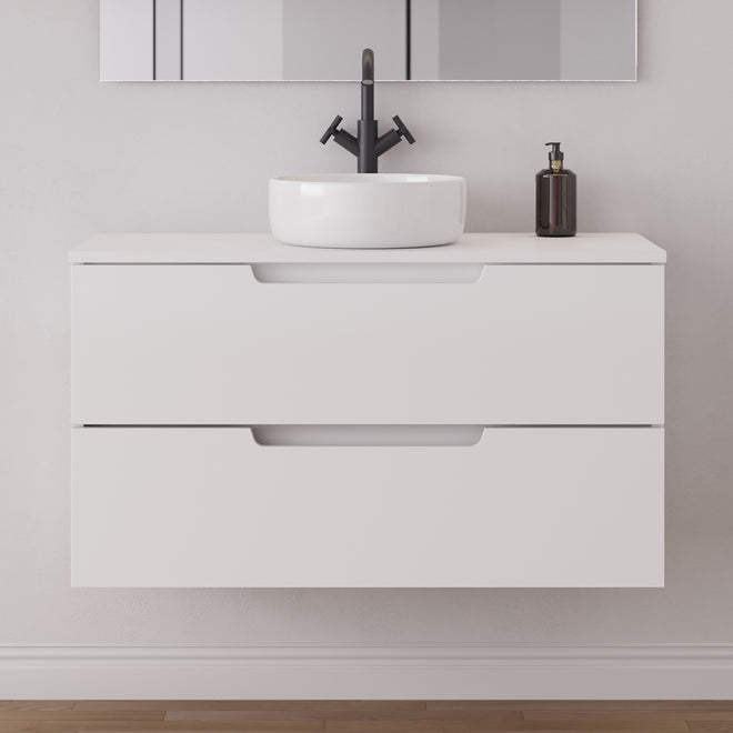 Meuble salle de bain SONRIZA 100cm blanc vasque ares